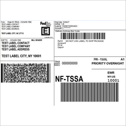 White Fedex Shipping Label