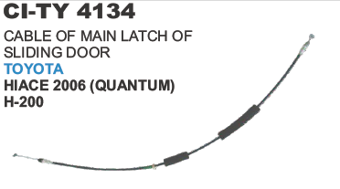 Cable Main Latch Sliding Door Toyota Hiace - Steel Cable 1200mm Black | Easy Installation, Durable, Reliable Function
