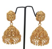 Simple Design gold plated forming jhumka