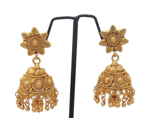 Fancy Design Gold Plating Jhumka Earring