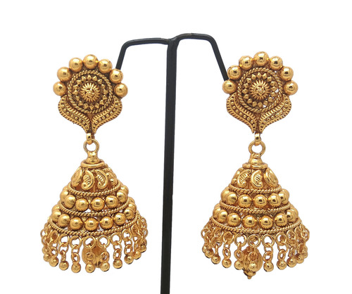 Earrings New Gold Plated Forming Jhumka