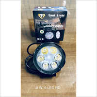 18 Watt 6 Led Round Light - Aluminum, Cool White Color | Sleek Black Finish, Energy Efficient Design