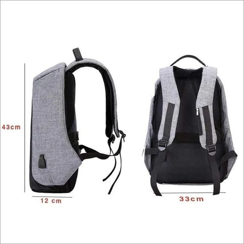 Anti Theft Bag - Fabric, 43x33x12 cm, Gray | Lightweight Design, Larger Capacity, Easy to Carry, Anti-Theft Protection, Versatile Use