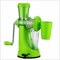 Manual Juicer - Stainless Steel & Plastic , Green Color, Easy-to-use Flexible Handle For Effortless Juice Extraction