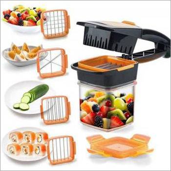 Nicer Dicers - Plastic & Stainless Steel, 10x7x5 Inches, Orange | Easy Slicing, Fast Chopping, Uniform Cuts, Multi-Functional