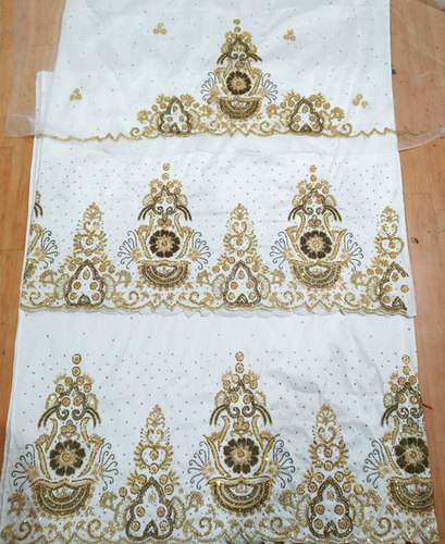 Beautiful Nigerian Beaded George wrapper Taffeta Silk Indian Dress Material