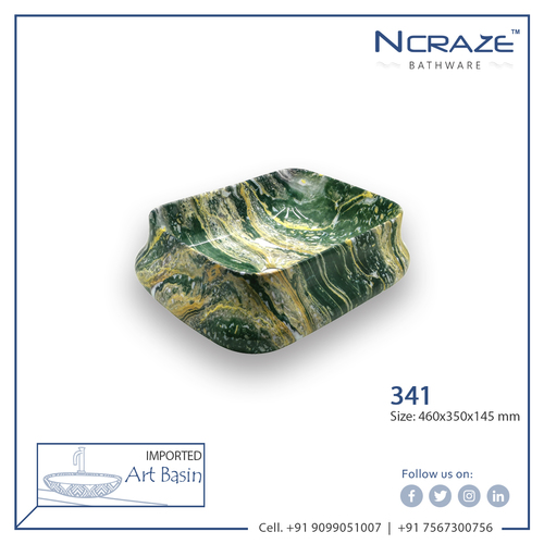 Decorative Army Green Ceramic Wash Basin