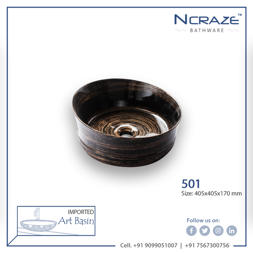 Decorative Golden Shaded Black Color Wash Basin