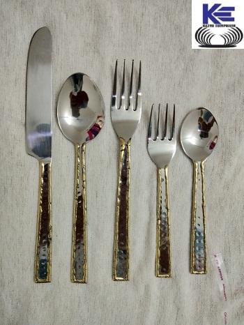 Stainless Steel and Brass Cutlery Set