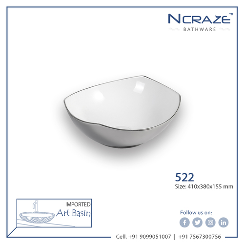 Decorative Silver Color Ceramic Wash Basin