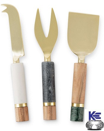 Wooden Resin and Steel Cheese Knives Set