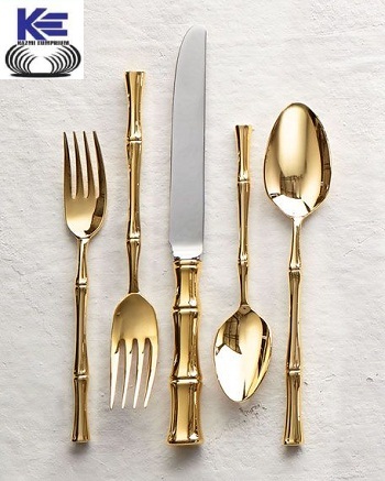 Bamboo shape cutlery set