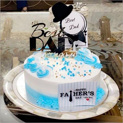 Vanilla Fathers Day Blue Cream Cake