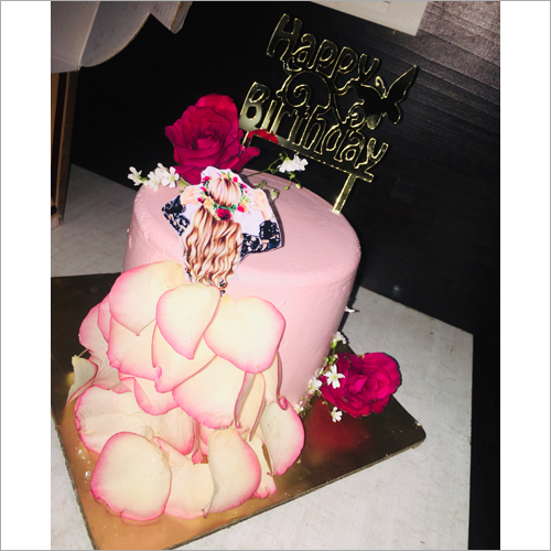 Strawberry Rose Drip Cake