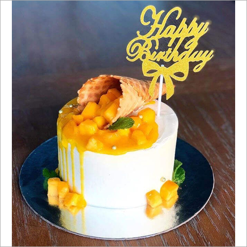 Vanilla-Mango Mango Waffle Drip Cake