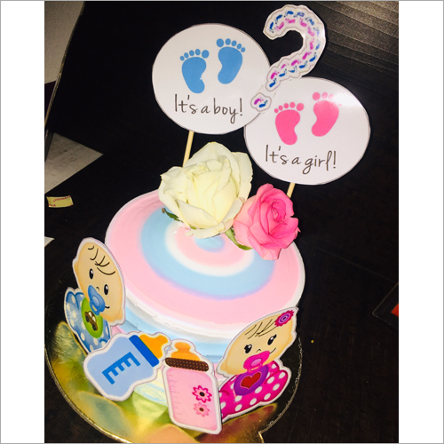 Vanilla & Strawberry Baby Shower Birthday Cake