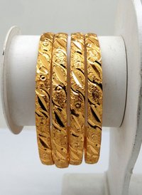 Fancy Design Gold Plated Shagun Bangle