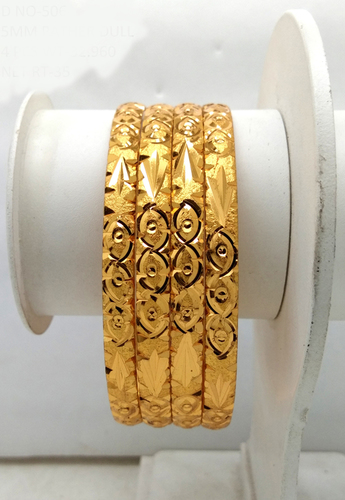 Anniversary Fancy Gold Plated Shagun Bangle