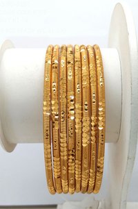 Simple New Design Gold plated shagun Bangle