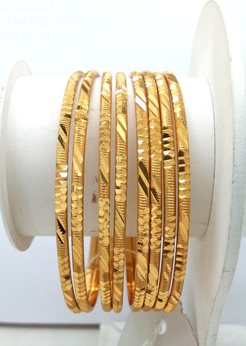 Simple Design Gold Plated Shagun Bangle For Women