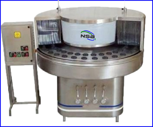Rotary Bottle Washing Machine - Stainless Steel 304, Electric Drive, PLC Control | Automatic Heavy Duty Design, Low Power Consumption, One Year Warranty