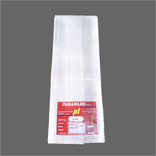 100% Cotton Drill Fabric 14S X 20S, 54 Inch, 290 Gm/Meter - Color: White