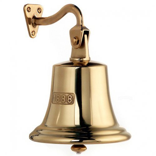Brass Ship Bell with Rope By KAZMI EMPORIUM