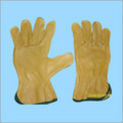 Yellow Leather Driving Gloves