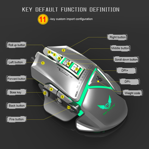 X400GY Mechanical Macros Define The Game Mouse
