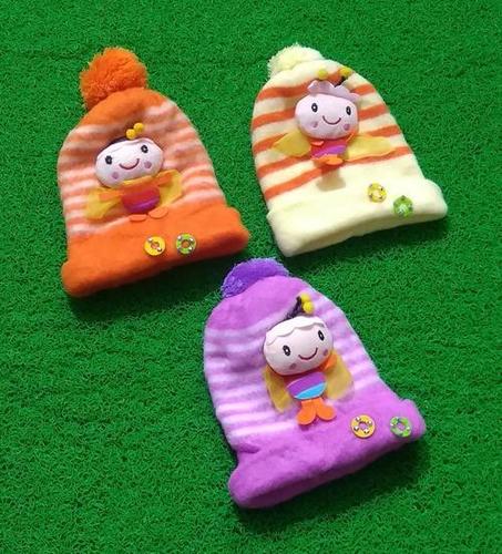 Woolen Cap - Cotton Material, Round Shape, Multicolour Design | For Babies Aged 0-1 Years, Ideal For Kids' Playtime and Comfort