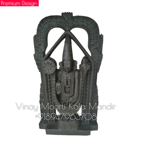 Tirupati Balaji Black Marble Statue