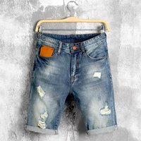 Blue Mens Rugged Denim Short