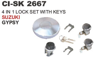 4 in 1 Lock Set with Keys Suzuki Gypsy