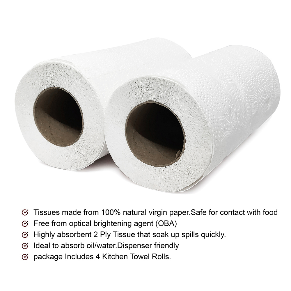 CLARET 2 in 1 Kitchen Tissue rolls, Kitchen Towel - 2 PLY, 100 SHEETS