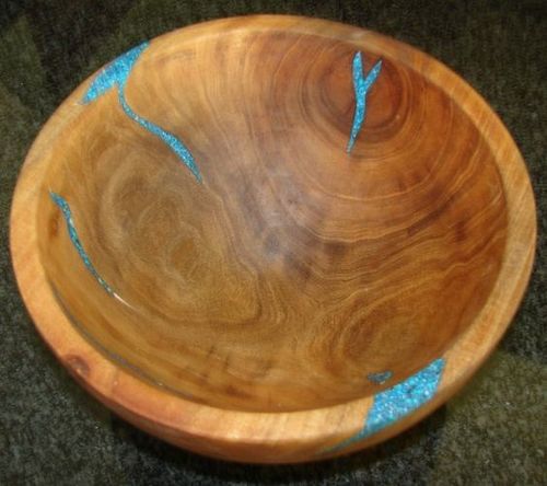 Wooden Bowl Ewith Resin