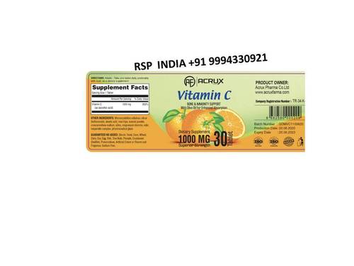 Acrux Vitamin C 1000mg 30 Tablets At Best Price In Kolkata West Bengal Manufacturer Supplier And Wholesaler