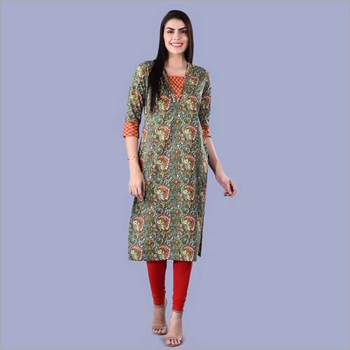 Grey- Ladies Shawl Collar Kurti
