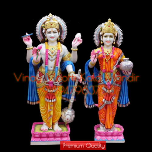 Marble Vishnu Laxmi Statue