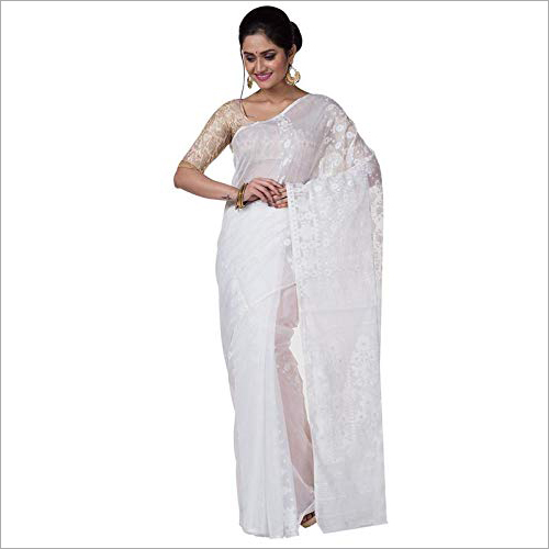 Casual Cotton White Saree