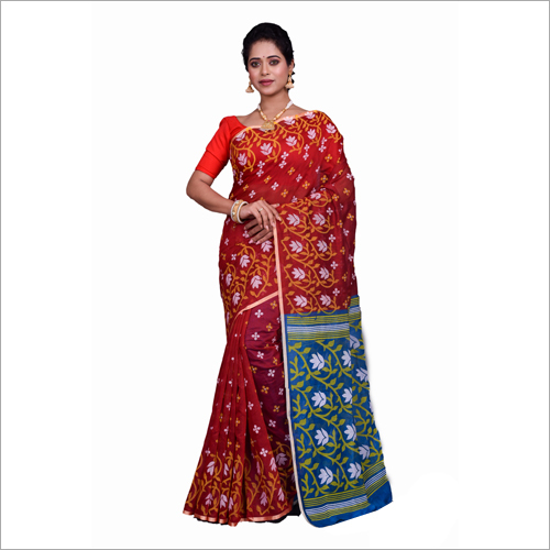 Cotton Silk Block Print Saree - Multicolor Lightweight Smooth Texture | Washable, Quick Dry, Color Fastness, Traditional Attire for All Seasons
