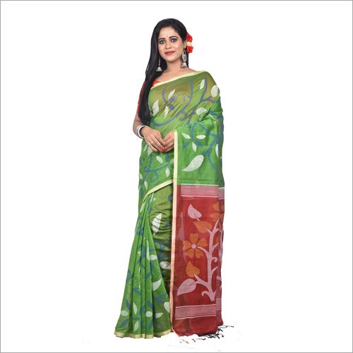 Multicolor Cotton Block Print Saree