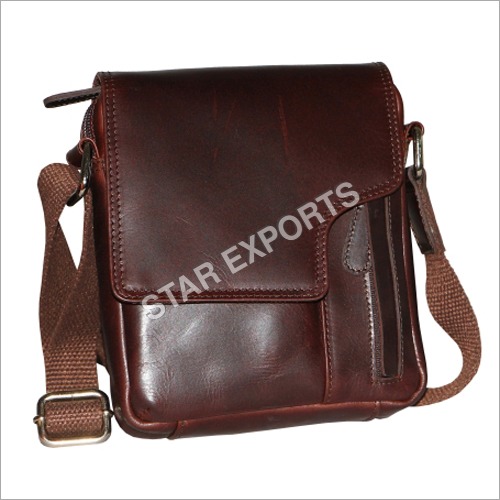 Brown Mens Leather Sling Bag