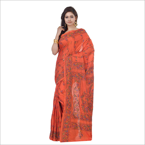 Casual Kantha Stitch Printed Saree