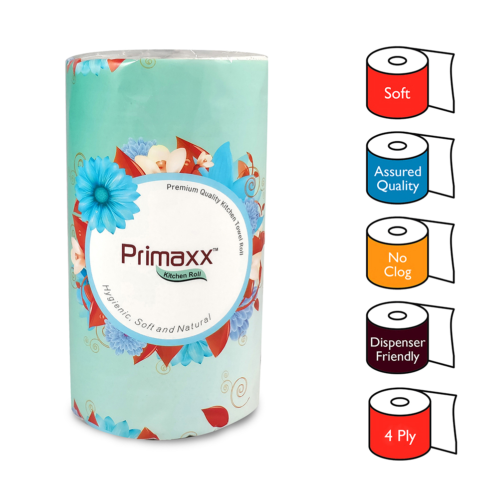 Primaxx Kitchen Tissue Rolls, Kitchen Towel Single - 4 Ply