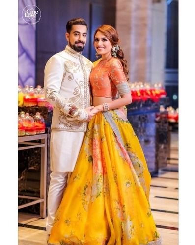 Latest Party Wear Yellow Printed Work Lehenga For Bride – TheDesignerSaree