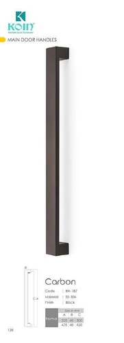 Stainless Steel Door Pull Handle - S.S 304 Grade | Customizable Sizes, Matte Black Finish, Easy Fit