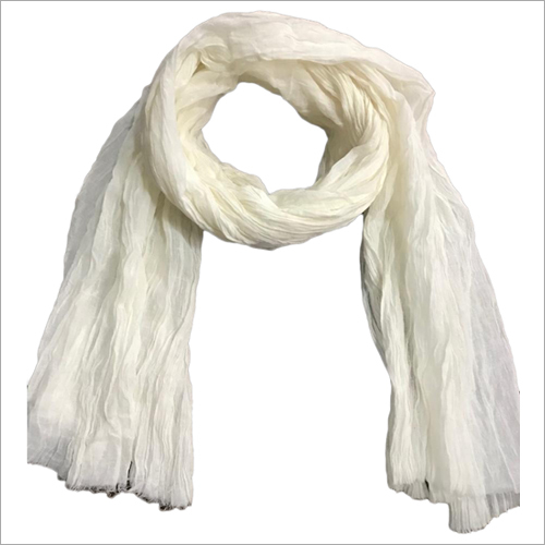 Soft Solid Cotton Plain Crinkle Scarf