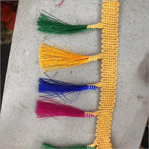 Multicolor Toran Lace - One Sided, Golden-Multicolor | Perfectly Packed for Safe Shipment and Timely Fulfillment for Textile Manufacturers