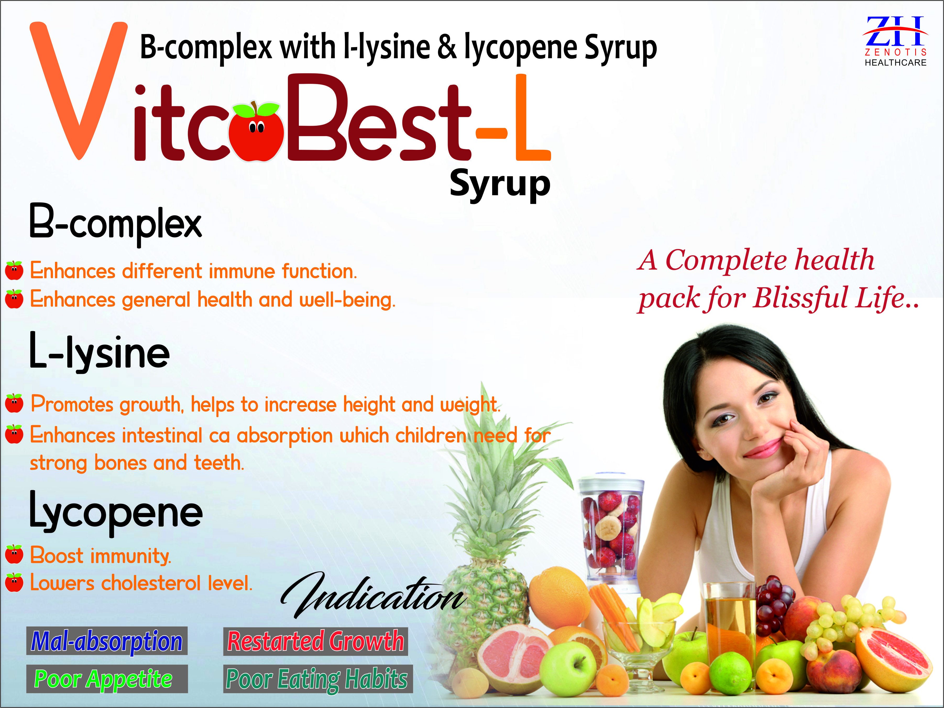B-complex With L-Lysine and Lycopene Syrup