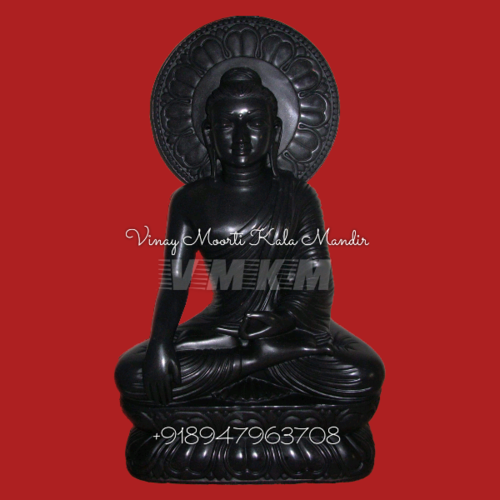 Black Stone Buddha Sculpture